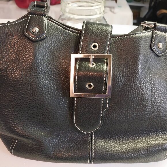 Tignanello Black Leather Shoulder Bag - Picture 2 of 6